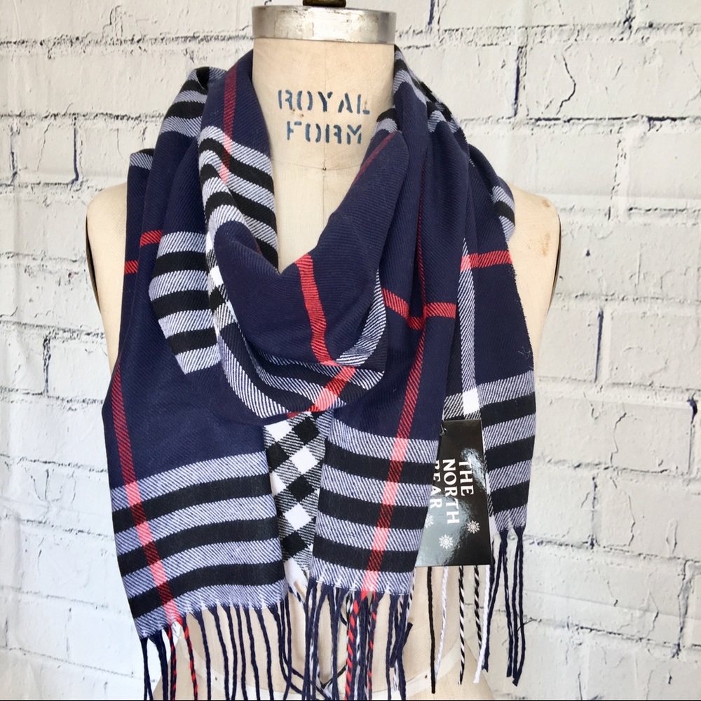 **Sold**Tartan Blue Print Men’s Scarf